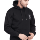 Premium black hoodie with eye-catching back print, Sigma emblem, and 100% cotton construction – a stylish and comfortable fashion statement for men, seamlessly blending trendsetting design with cozy functionality.