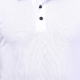 Zoomed photo of White polo T shirt showing the fabrics.